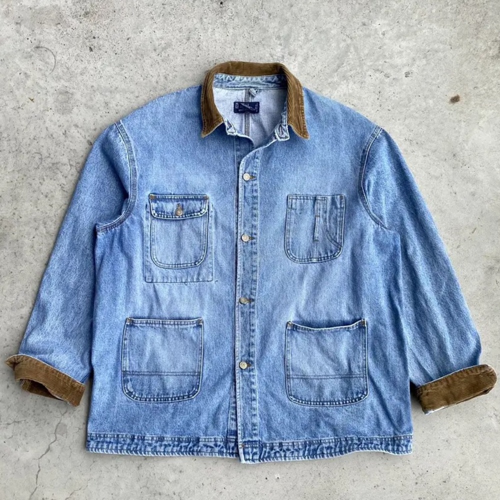 Vintage 90s Polo Ralph Lauren Denim Field Coat Jacket